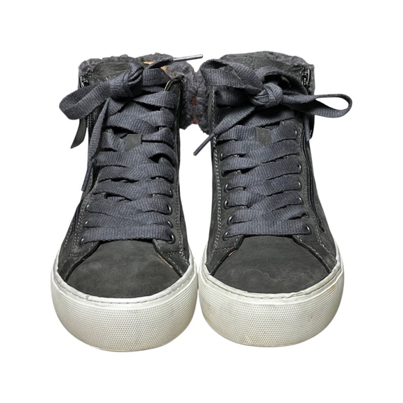 UGG Briena Mid Top Leather Sneaker Boots Shoes Zip Lace Up Gray Women's Size 7 - Picture 8 of 11